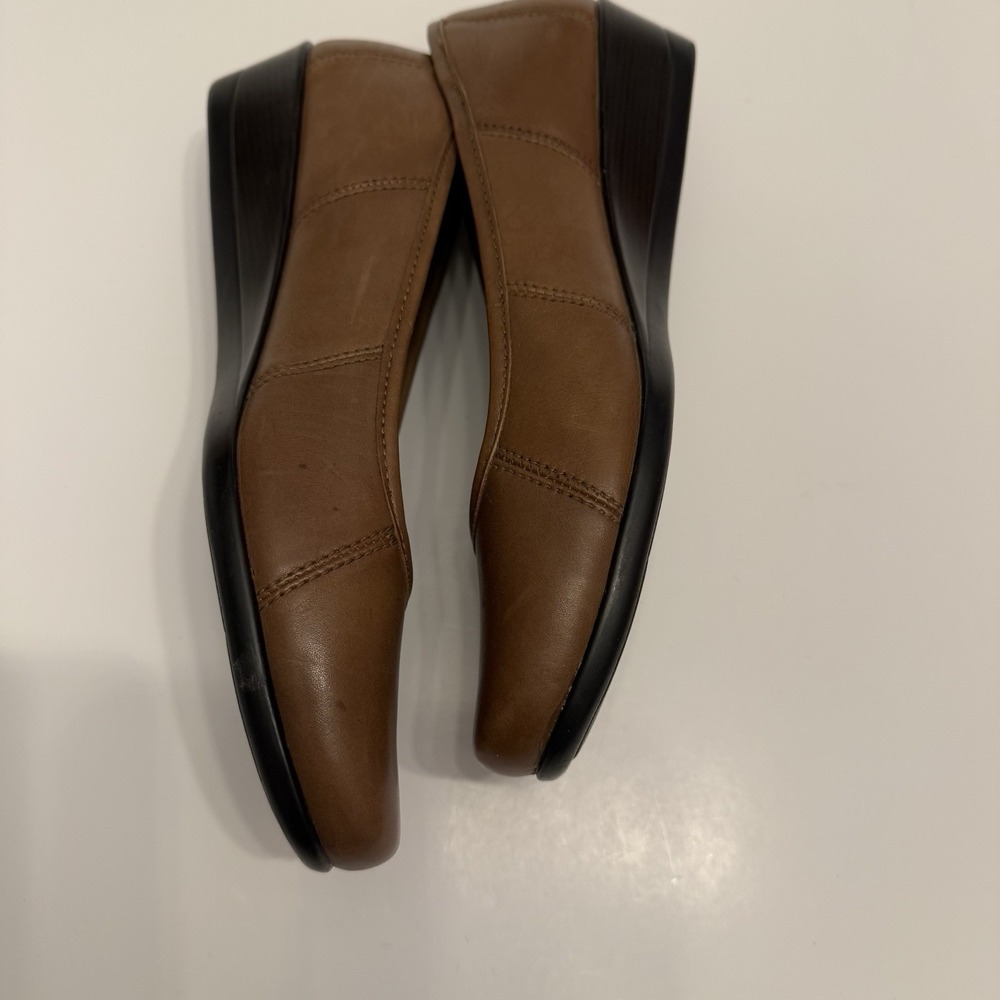 Brown Leather Eastland Hannah 3154-04 Women's Sz‎ 9 Soft Leather Ballet Wedge - Picture 8 of 10